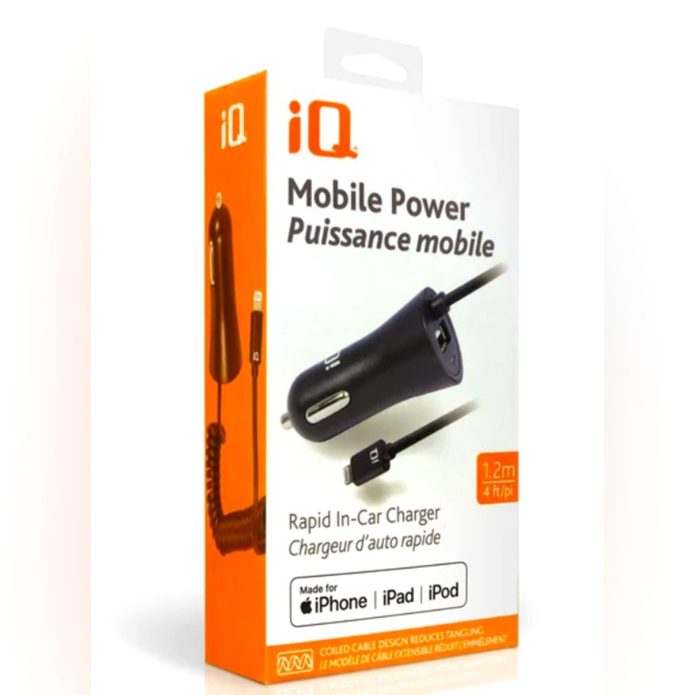 iQ Mobile Power Rapid In-Car Charger for iPhone, iPad, iPod